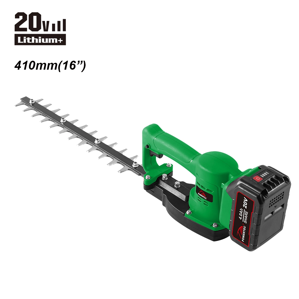 Powertec Hot Sale Garden Tool 20V Li-ion Cordless Hedge Trimmer Power Tool