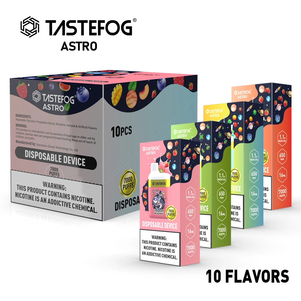 Tastefog Astro 7000puffs Disposable Rechargeable Electronic Cigarette Mesh Coil