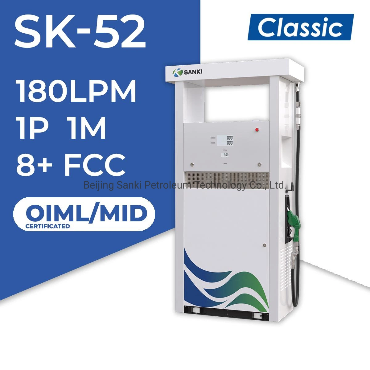 Sanki Supreme Classic-52 180lpm in 1 Hose with OIML\MID Certificate Fuel Dispenser