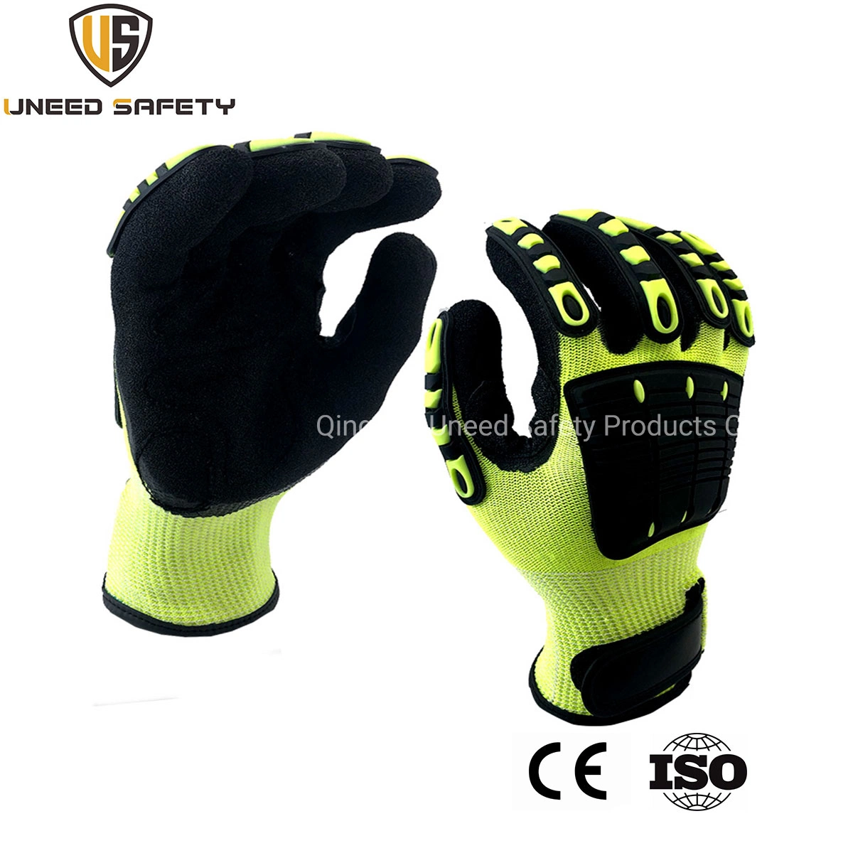 Hand Protect Different Color Sandy Nitrile Coated Palm Dipped TPR Cut Resistant Anti Impact Glove