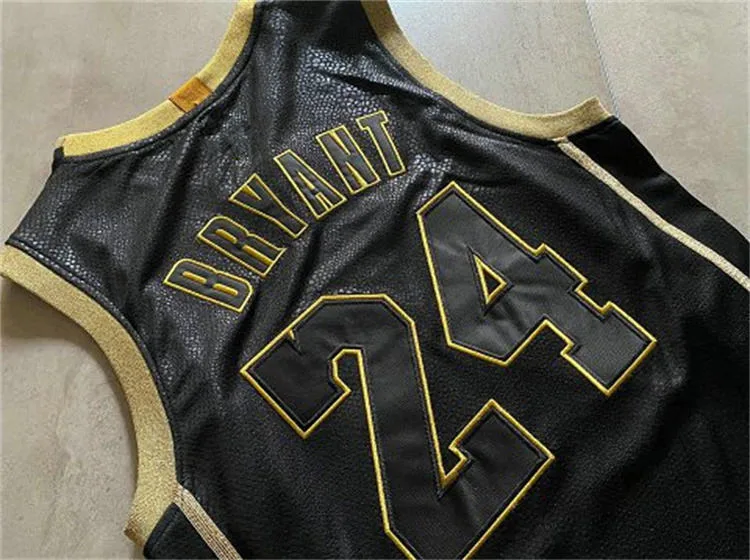 24# Camiseta Hombre bola Basket poliéster Serpentine Negro secado rápido Camiseta transpirable con Numbers