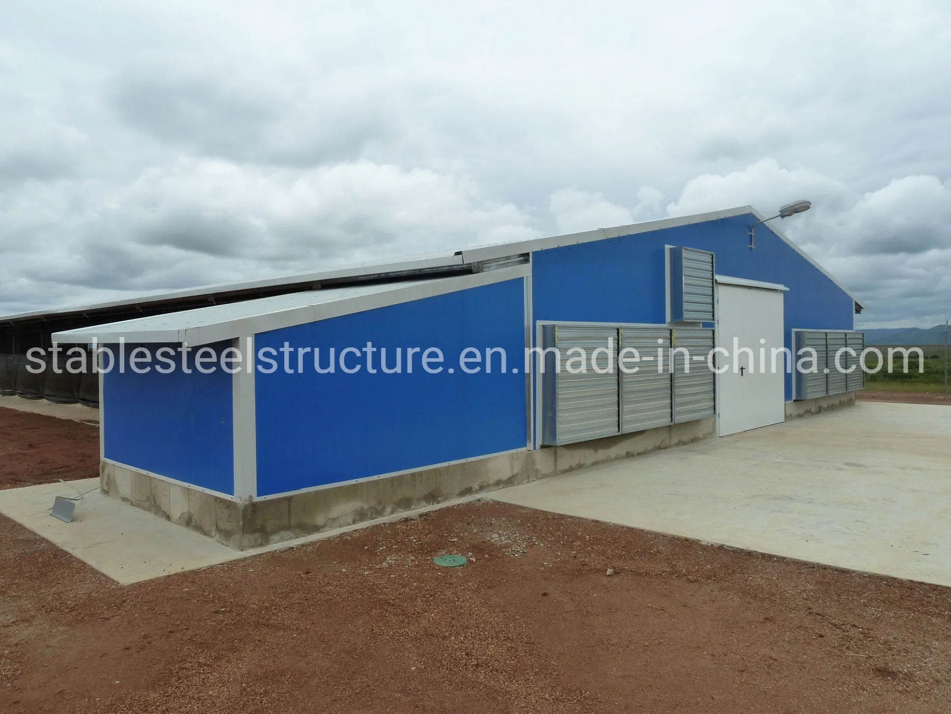 Estructura prefabricada Granja Chicken Shed estructura de acero Construcción Metal Prelab Casa de aves