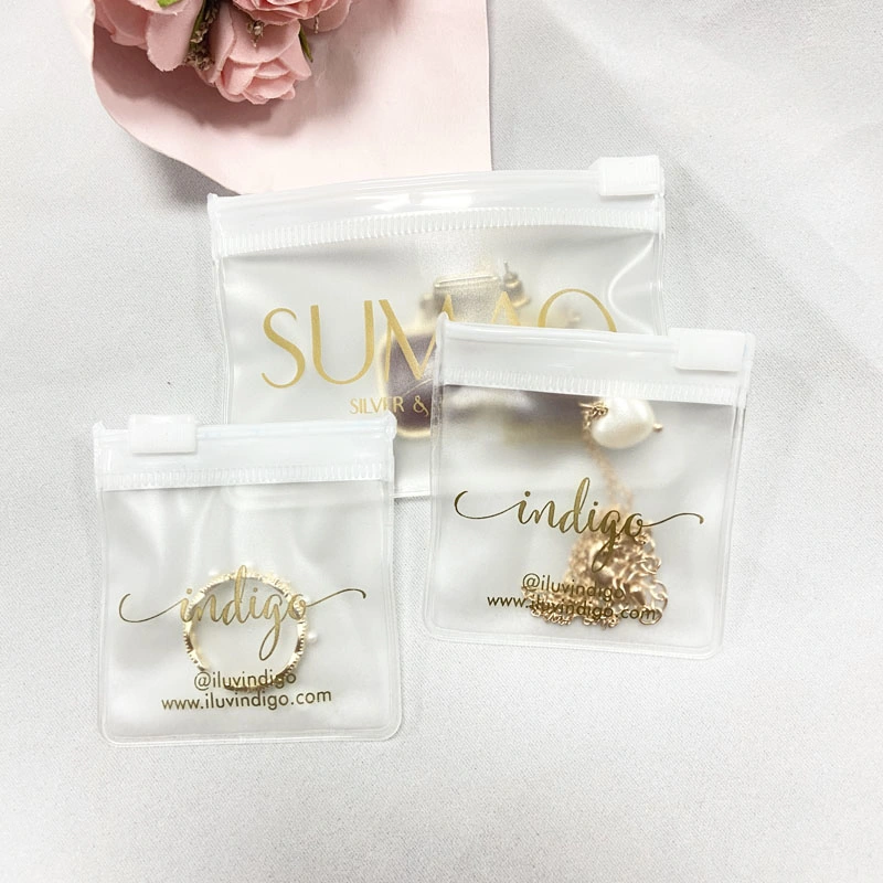 Luxury Small Jewelry Packaging Zip Lock Bags Frosted/Clear Plastic PVC Zipper Zip Lock Bag for Jewelry Small Case