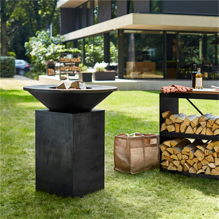 Hot Sale comercial madeira queima Corten Aço BBQ Fogão