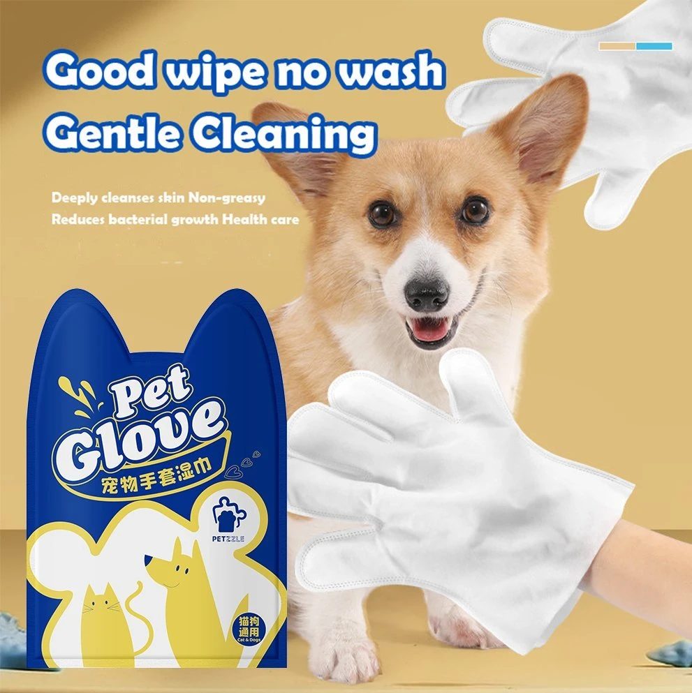 Water-Free for Pets Glove Wet Wipes Pet Cleaning Pet Supplies