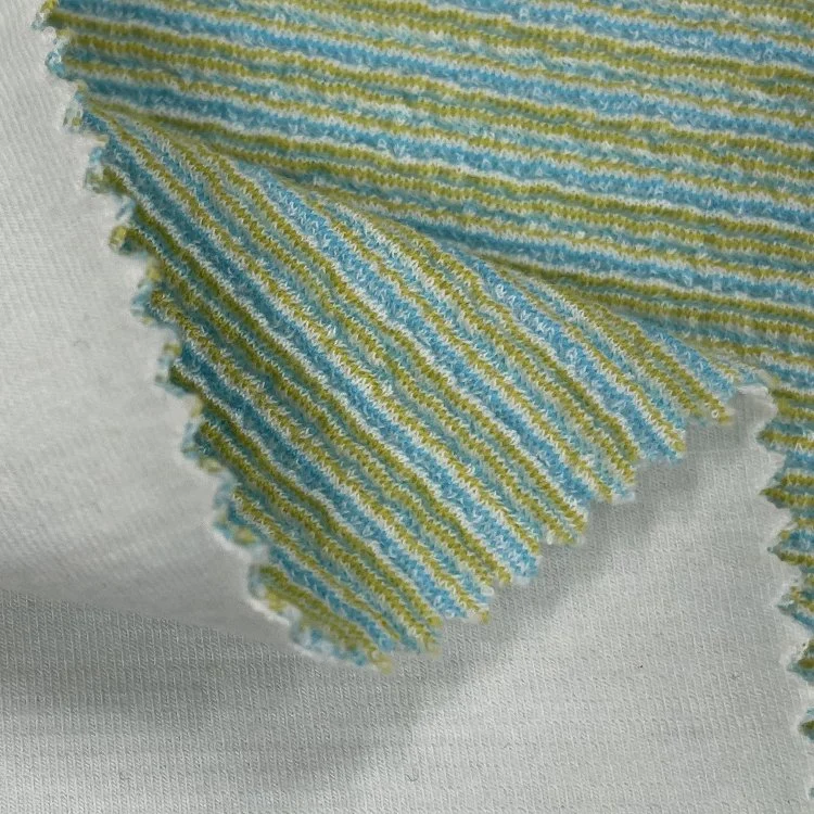 Original Factory Heavy Double Sided Yarn Dyed Jacquard Stretch Fabric Stripe Cotton Spandex Polyester Textile Garemnt