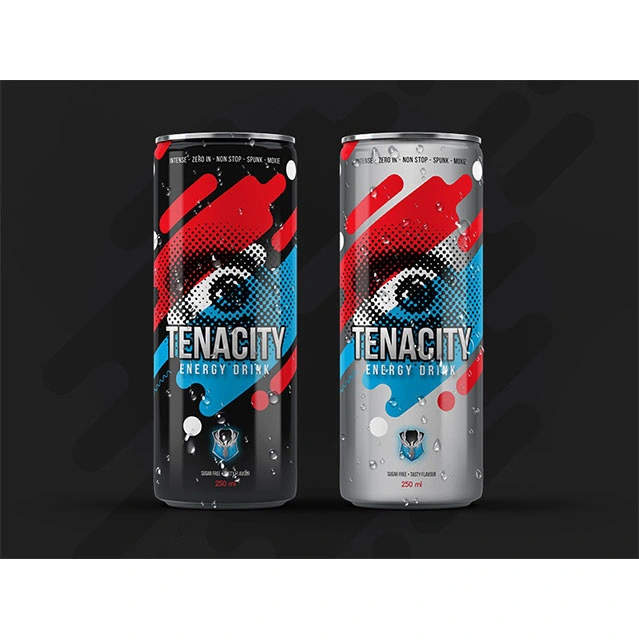 2022 Neue Eigendruck Private Label OEM 250ml 330ml Zoll Dosen Sparkling Energy Drink Getränkedose Hersteller