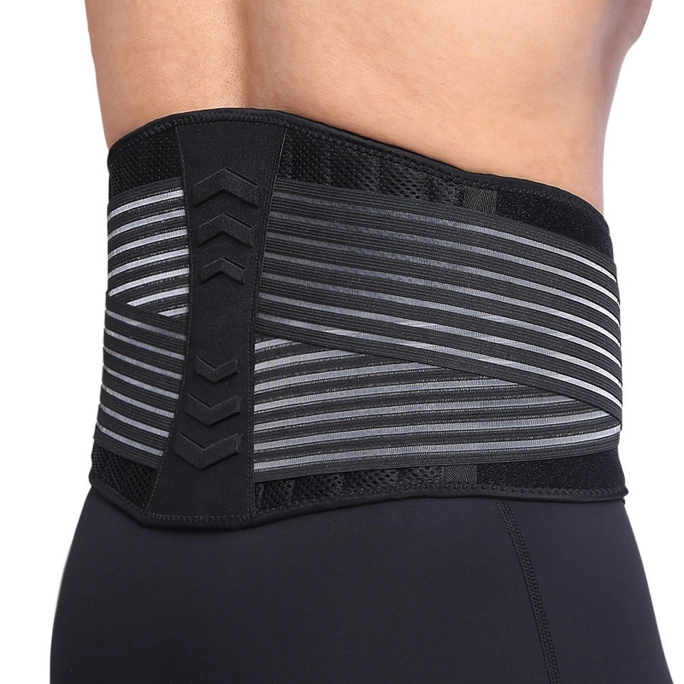 Neoprene Double Pull Lumbar Support Adjustable Lower Back Belt Pain Relief Waist Brace