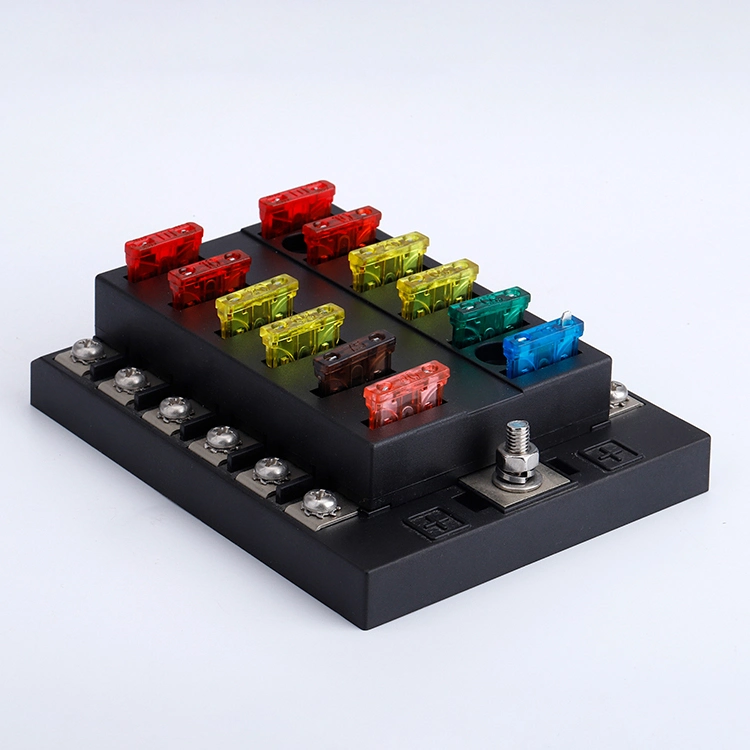 China Good Quality Waterproof Car Boat Bus Universal 12 Way 12V DC Fuse Holder Automotive Fuse Box with LED Indicator