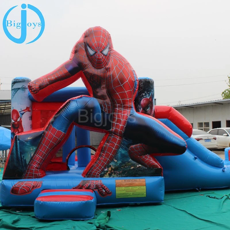 Новая конструкция замка надувные Bouncer Spiderman упругие локоны прыжком замок