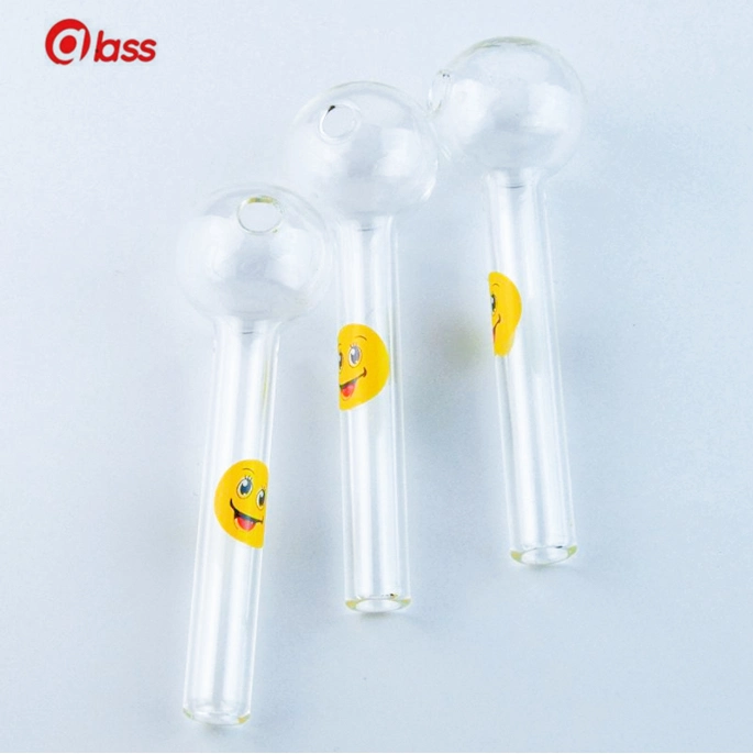 Hot Sale Smile Logo Glass Oil Burner Pipes Pyrex Oil Burner Glass Spoon Pipes Hand Pipe Tobacco Pipes for Smoking Accessories Sweet Puff