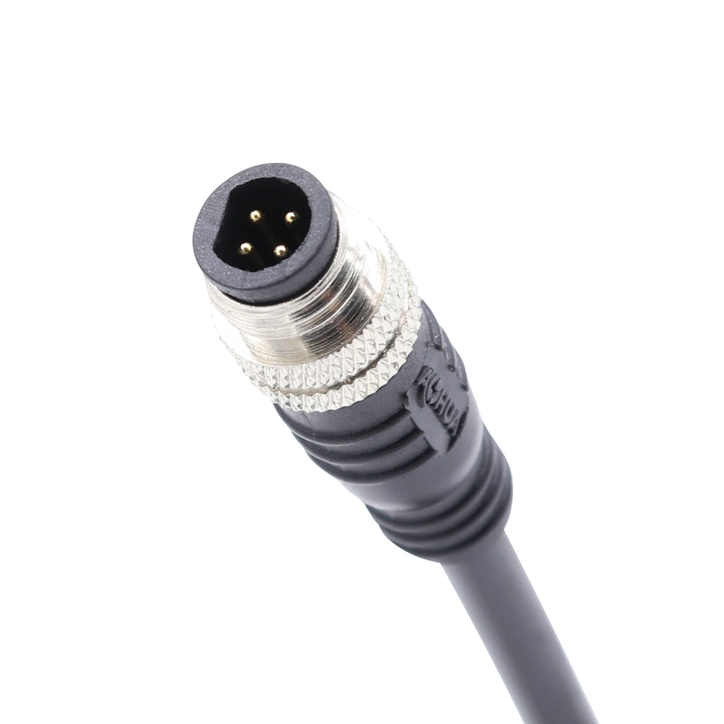 M8 2 3 4 pin Cable de goma masculino femenino tuerca metálica resistente al agua el conector