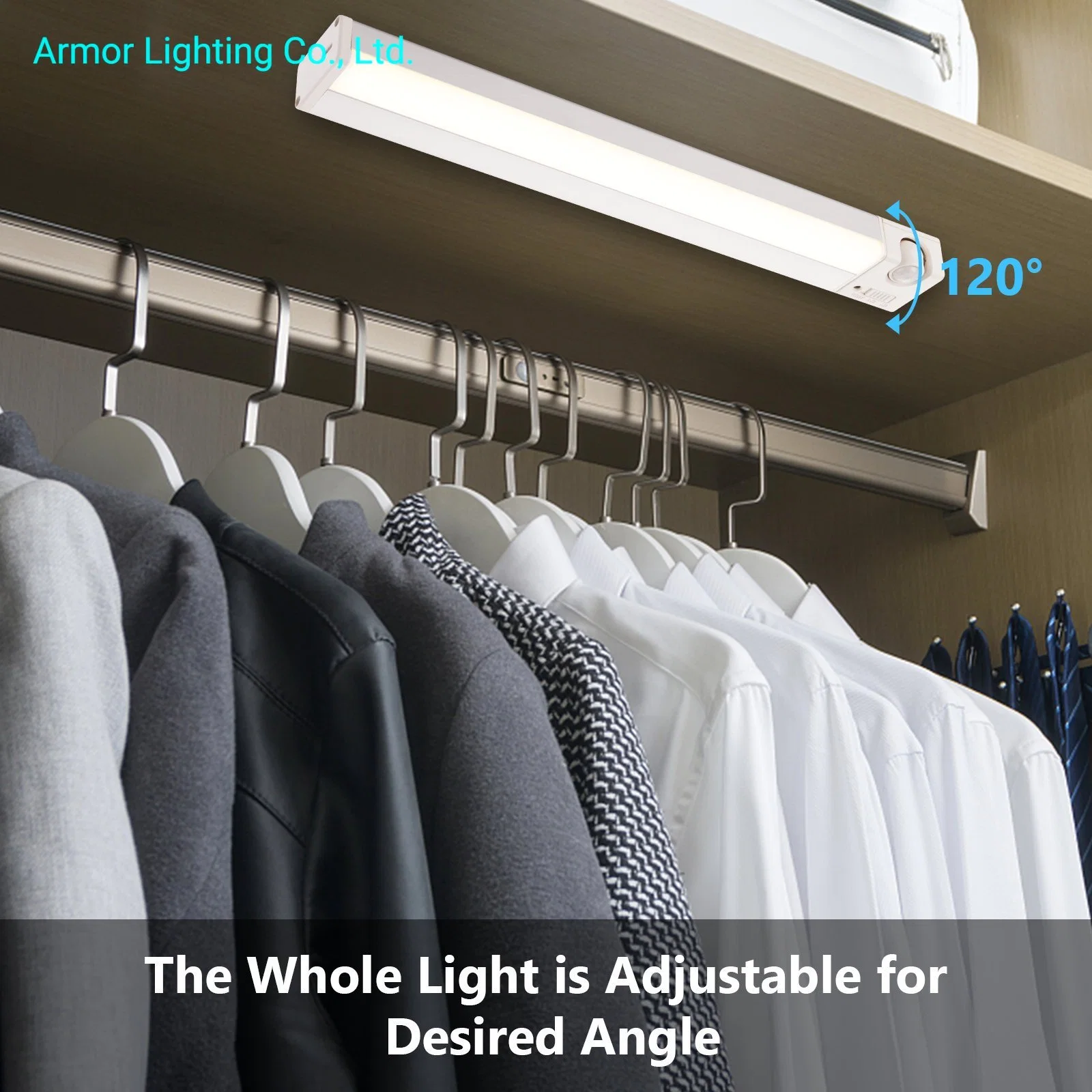 Sem fio portátil sob guarda-roupa Closet Usar o movimento de LED de iluminação do Sensor