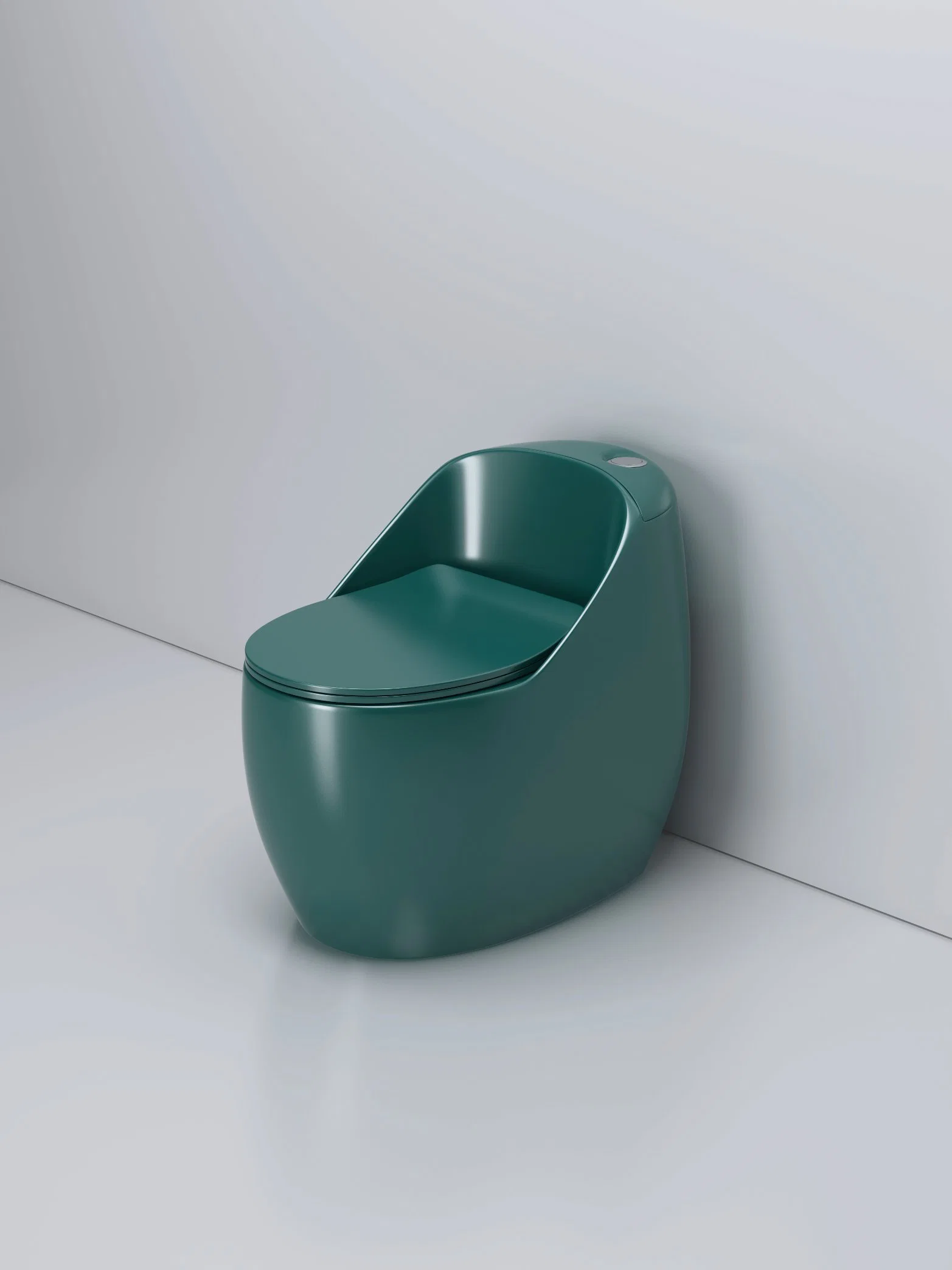 China color verde oscuro de forma de caracol el cuarto de baño Wc de porcelana sanitaria, una pieza wc