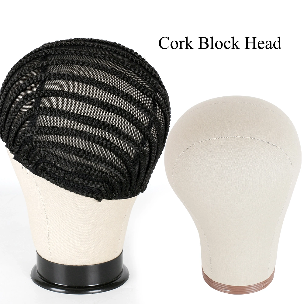 High quality/High cost performance Cork Block Head Cork Canvas Block Head with Screw at The Bottom for Making Wigs