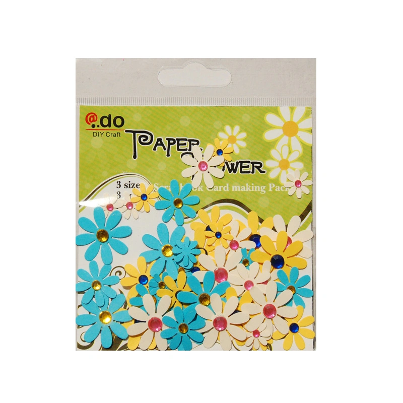 Paper Flower Wih Gems Assorted Bag for Card Making (F2-3-4)