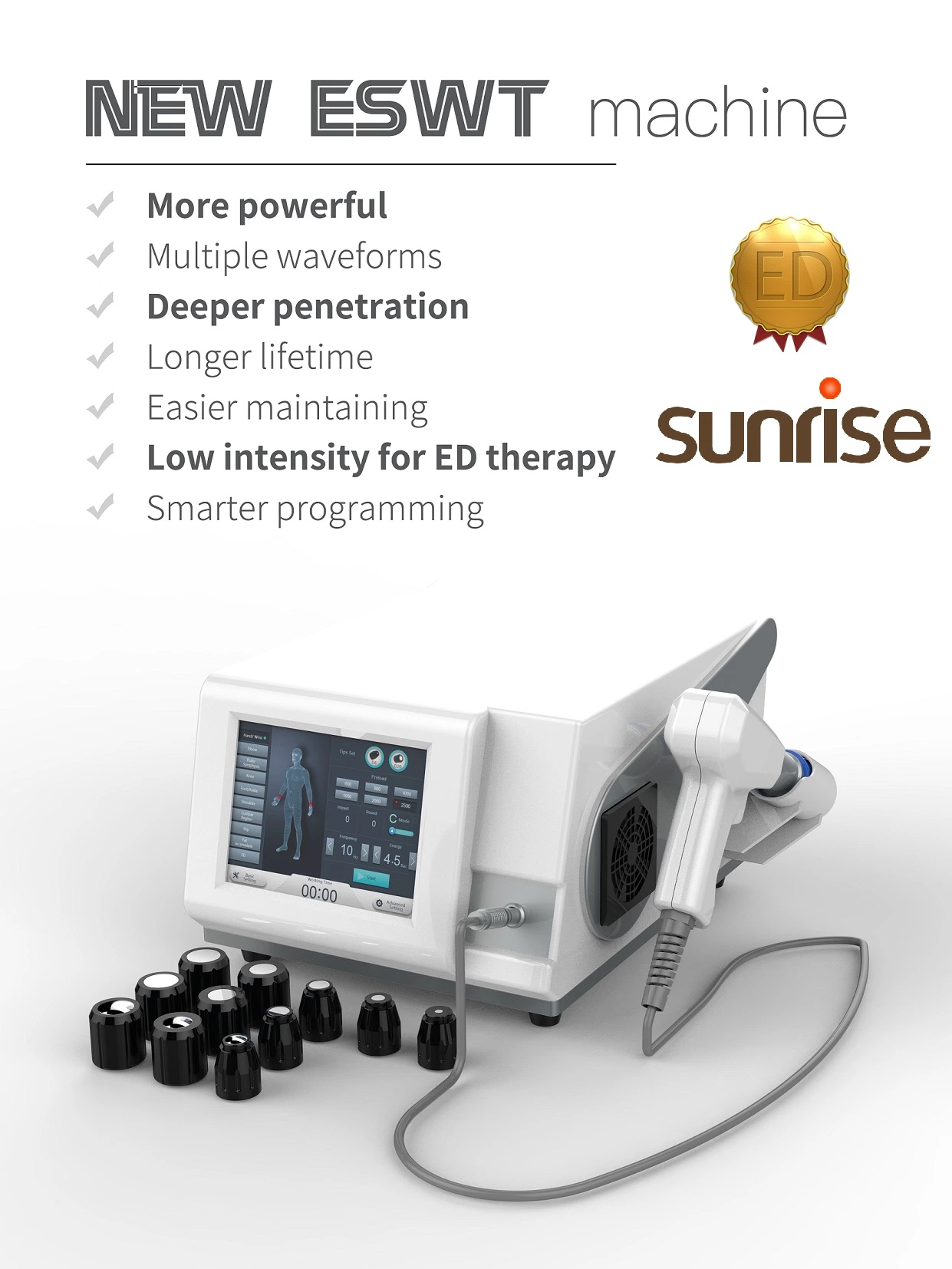 A porté la dysfonction érectile Physiothérapie Le Soulagement De Douleur onde de choc d'équipements de thérapie physique Eswt ED Shockwave Therapy Machine