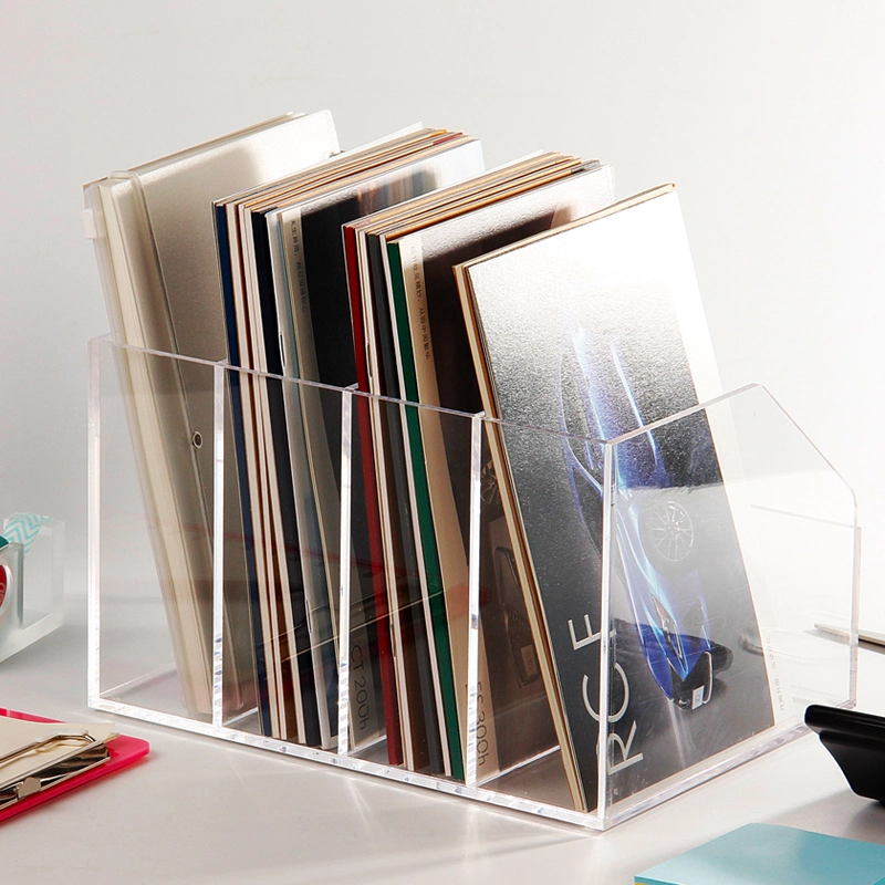 A5 Transparent Acrylic Four Grid Holder of Exquisite Craftsmanship