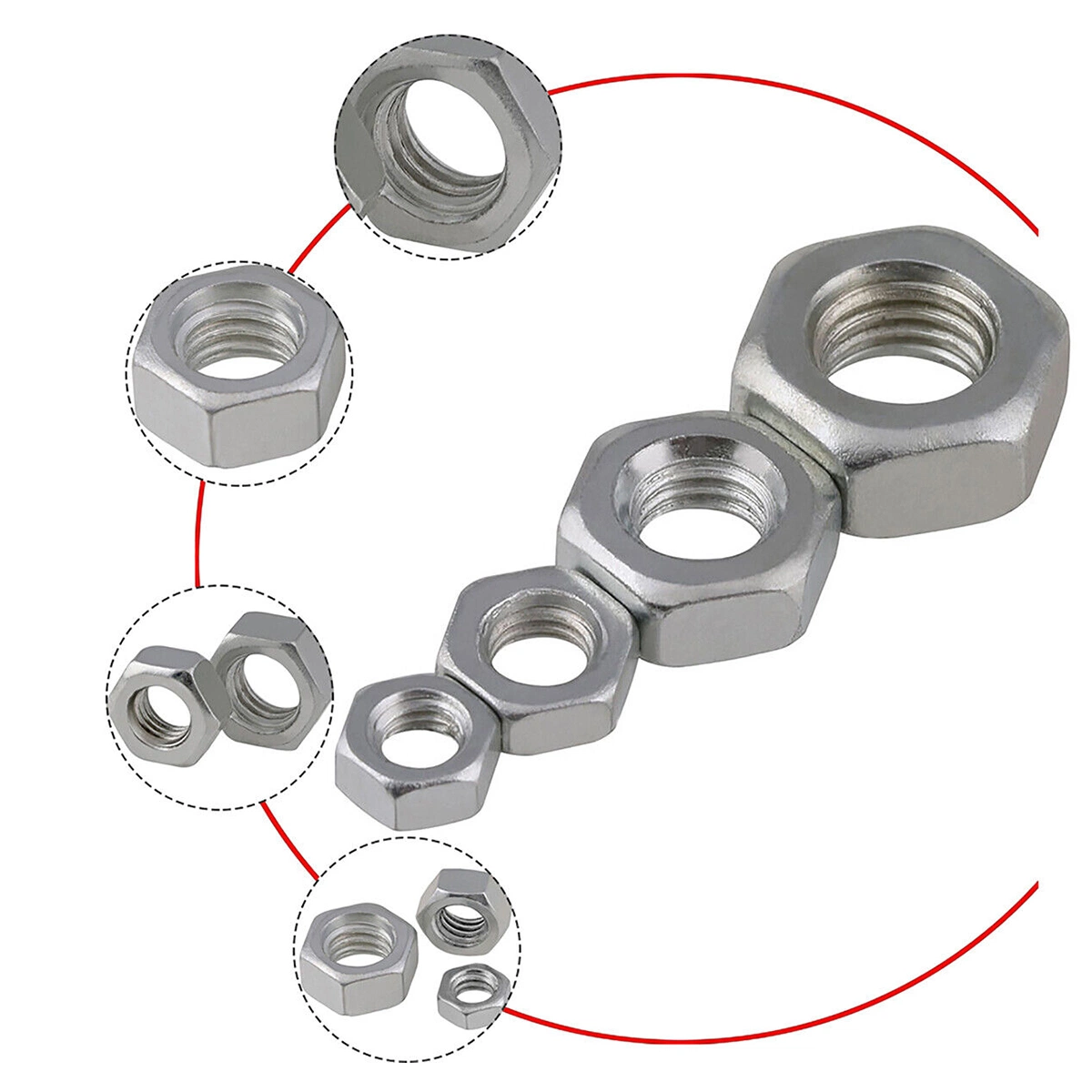 China Wholesale/Supplier Custom ASTM A2-70 Galvanized Zinc Plated Carbon Steel Stainless Steel M3 M4 M5 M6 M8 M10 M12 M16 Hexagon Hex Nut DIN934