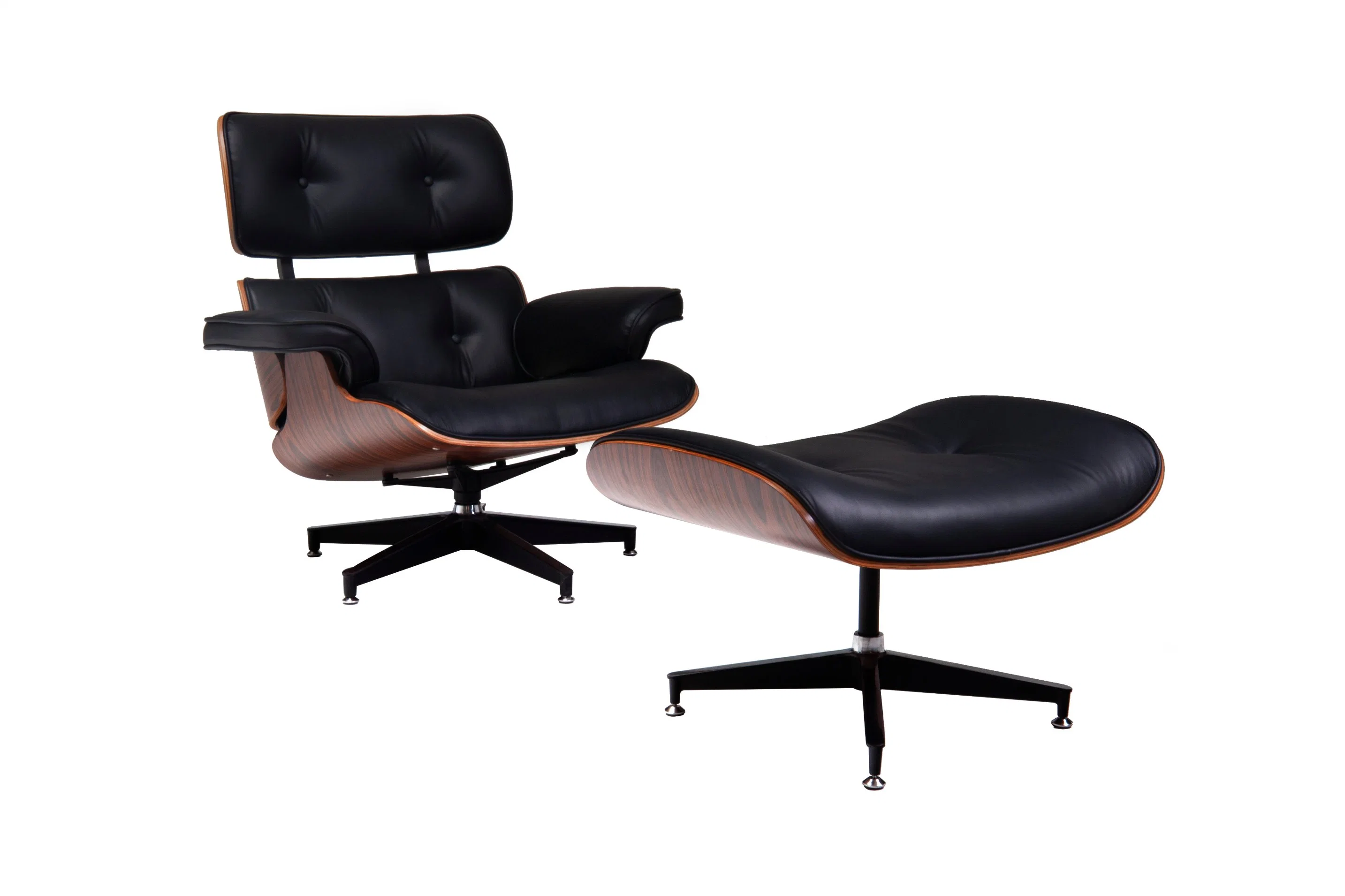 Modern Chaise Lounge Leisure Chair Leather and Steel Tubular Frame Lounge Chair