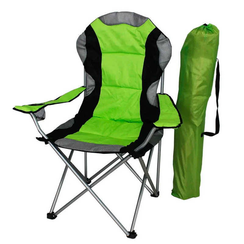 High Back Outdoor Padded Folding Beach Fishing Chair Camping Chair