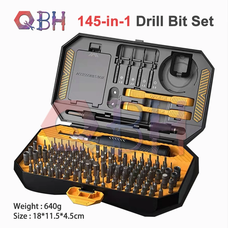 QBH OEM ODM Kundengebundene Großhandel/Lieferant Handy Handy Wartung Reparatur 145-in-1 Schraubendreher-Handbuchsen-Satz