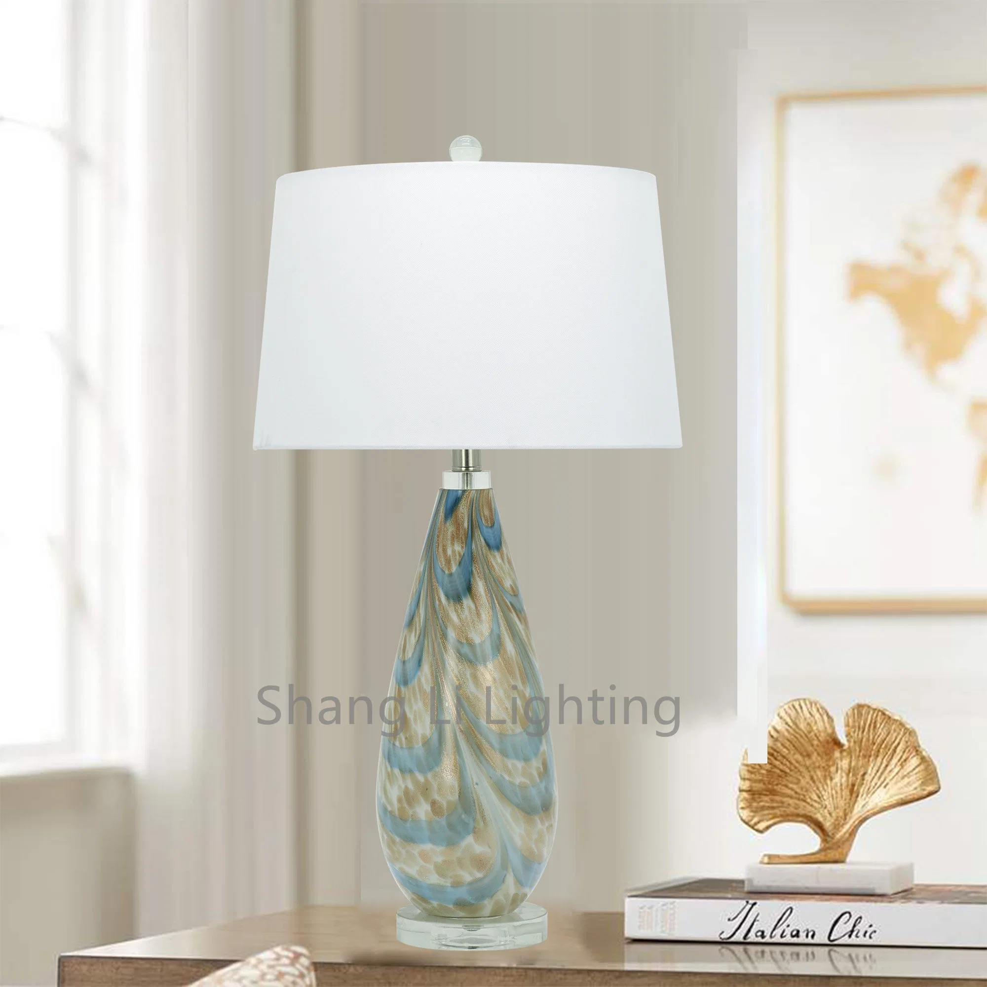 Modèle moderne et minimaliste de lampe de table en céramique lampe de salon de chambre Lampe de villa à changement de four créative et chaude