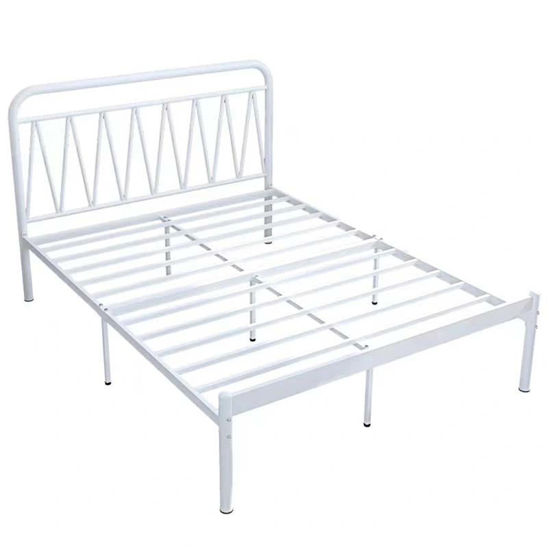 European Simple Wrought Iron Rental Hotel Budget Double Iron Frame Bed