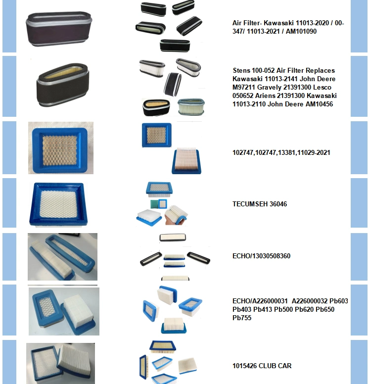 فلتر هواء المحرك لـ Kawasاكي 11013-2020 / 00-347/ Stens 100-052 /John Deere M97211 Dhor 21391300 Lesco 050652 Ariens 21391300 Kawasاكي 11013-2110 جون دير