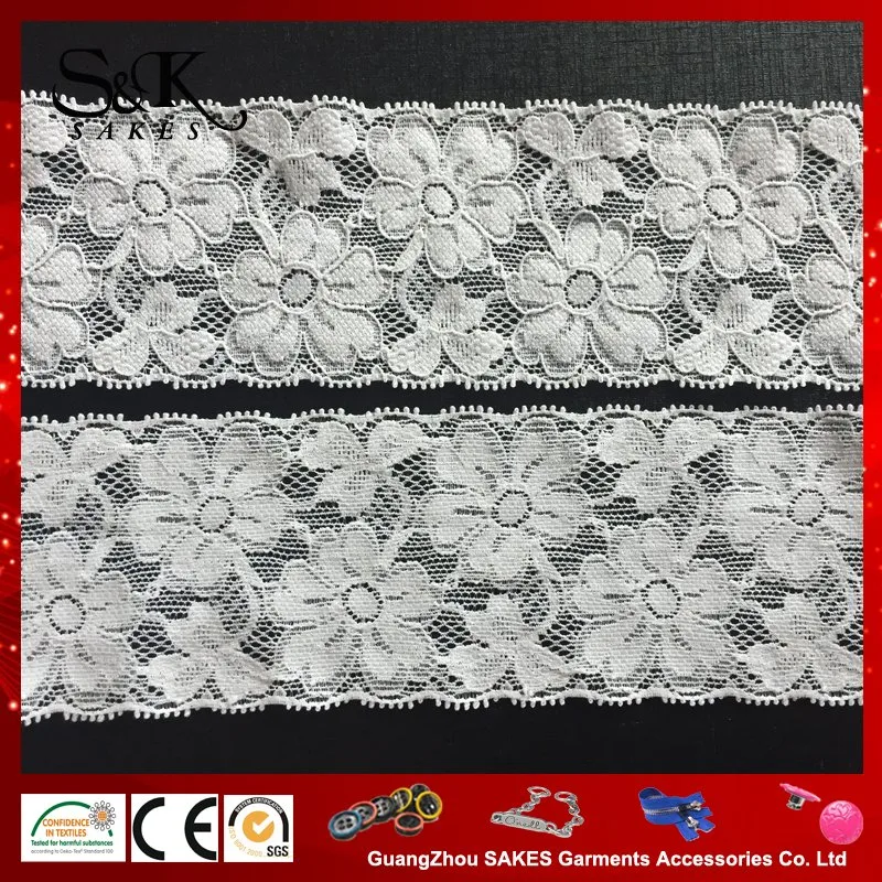 New Design 6cm Elastic Polyester Lace for Lady Clothing