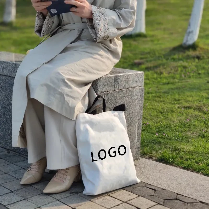 Diseño personalizado al por mayor Reciclar Canvas algodón Compras Bolsa de Bolsón con Logotipo