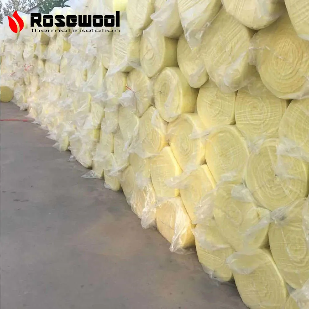 12-48kg/M&sup3; 25-150mm Thermal Insulation Glasswool Building Material Glass Wool Blanket for High Temp Pipeline