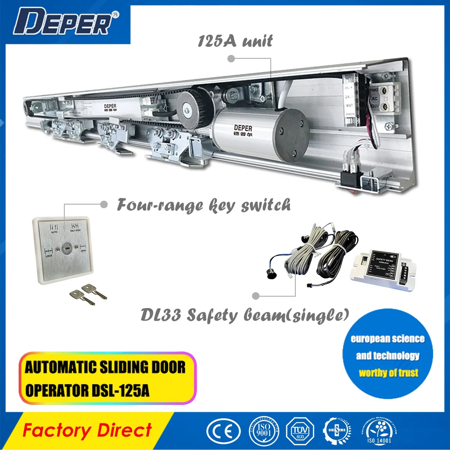 Hot Sale Aluminum Electric Sliding Door Automatic Operation Sliding Door for Building Entrance