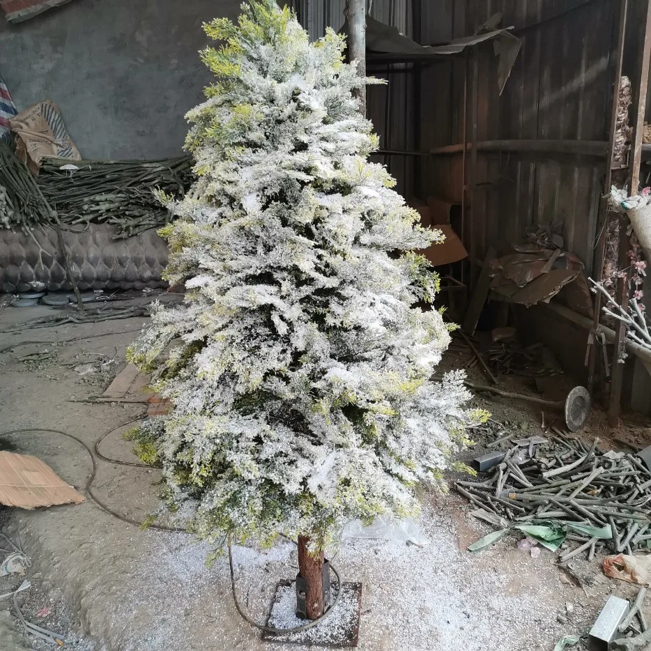 Grandes agujas de pino blanco de la nieve Grey Consejos Decoración de Navidad Árbol de navidad artificial de la decoración del hogar Decoración de Navidad