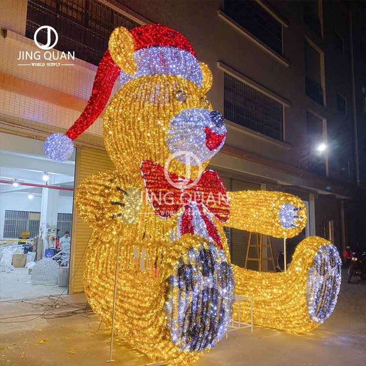 Outdoor Waterproof IP65 Customized Lamps Christmas Bear Decorative Landscaping LED Motif Street Decorations