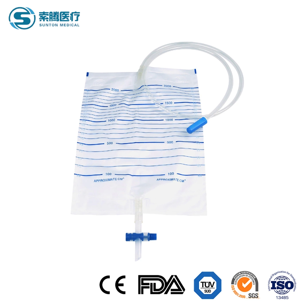 Bolsa de orina de mujeres Sunton portátil China de fábrica de la bolsa de PIS con alta calidad, ISO aprobado CE bolsa de drenaje de orina de la bolsa de orina de la pierna desechable bolsa de drenaje peritoneal