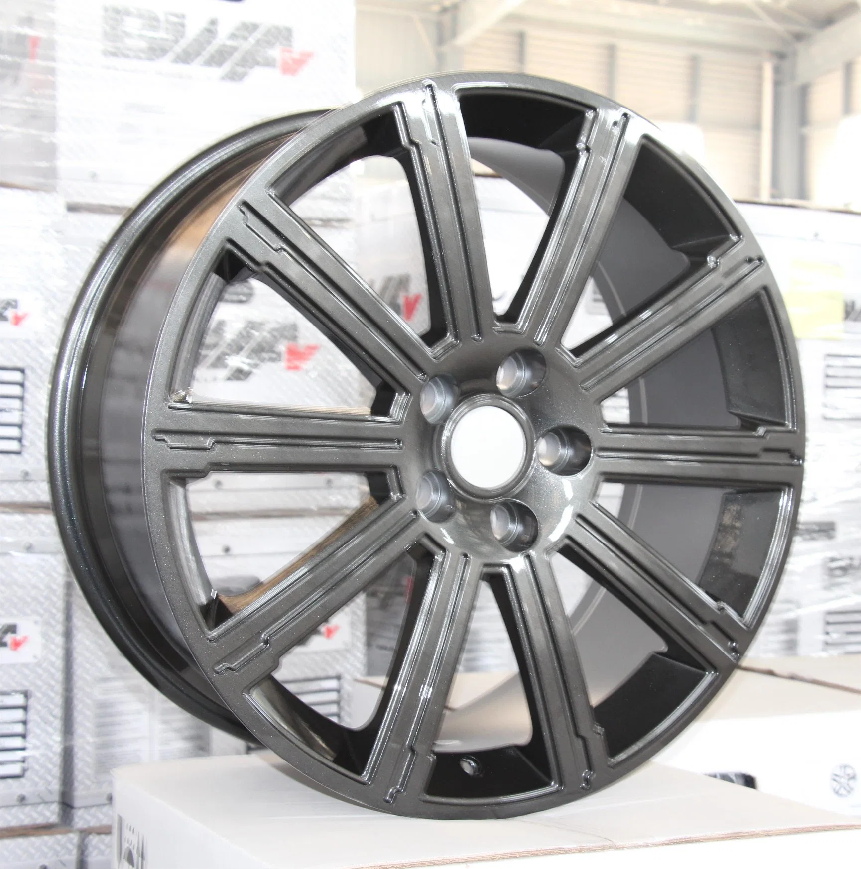 5 Holes Gun Metal Car Alloy Rim Replica Wheel