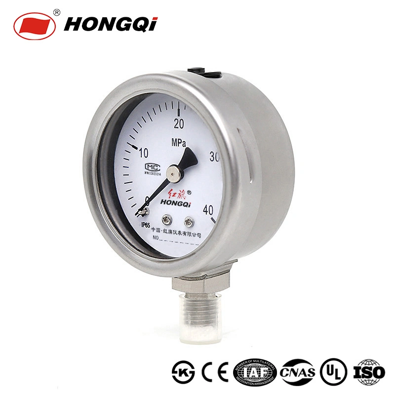 Hongqi Brand Laser Welding 304 Stainless Steel Pressure Gauge