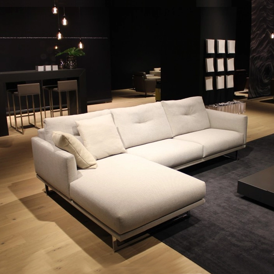 Foshan Möbel Italienisches Design Modernes Wohnzimmer 2+3+2 Sektionale Sitze L-förmiges Sofa aus Stoff