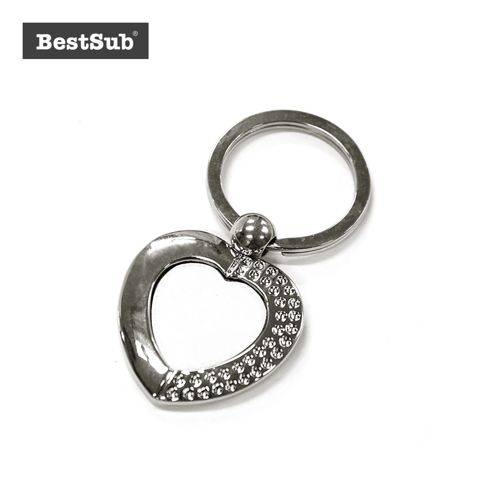 Sublimation Personalized Heart Shaped Zinc Alloy Key Ring (YA55)