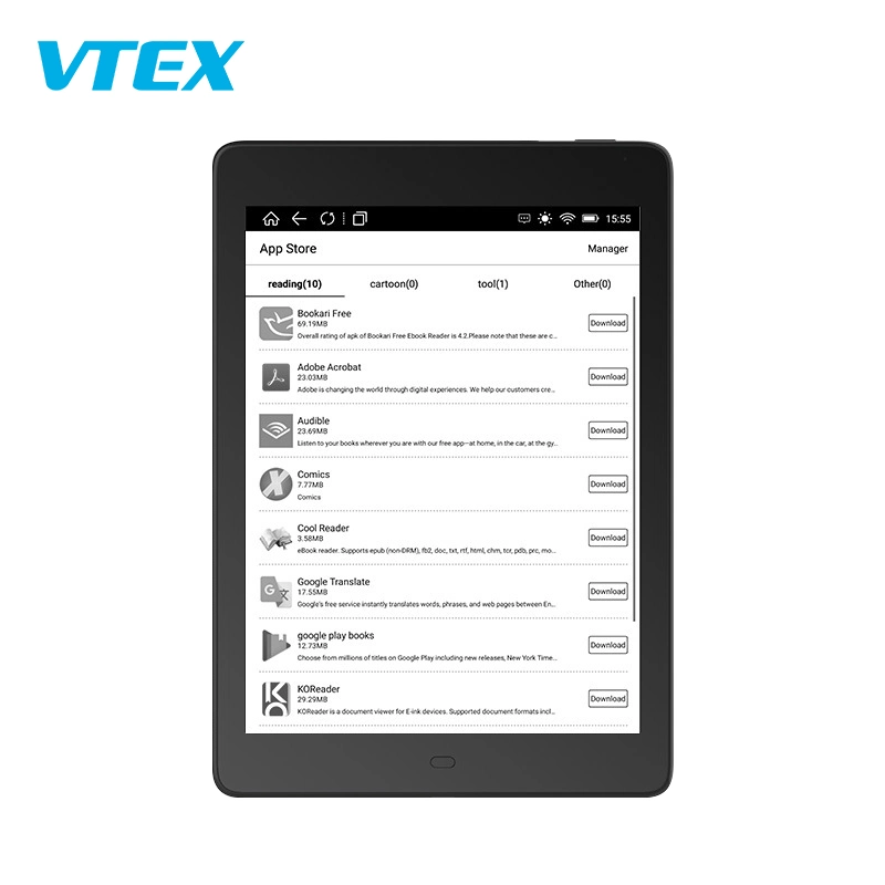 Vtex nuevo Ebook Reader 12 pulgadas de 10 pulgadas a 7,8 pulgadas de 6 pulgadas Android el 11 de cuatro núcleos Ebook Reader WiFi Tablet con Bt TF E lector de ebooks