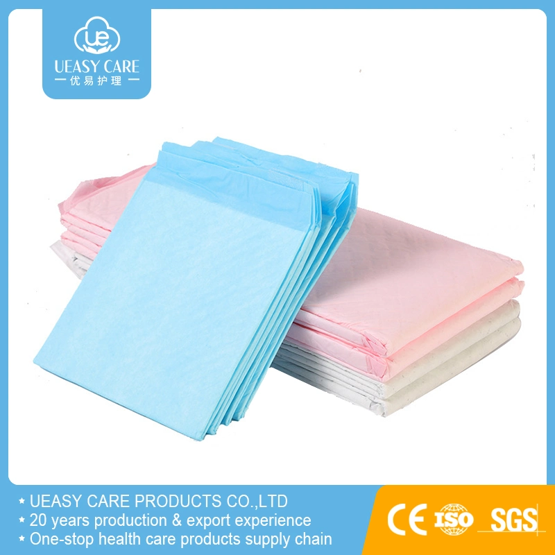 Disposable Absorbent Waterproof Breathable Pure Cotton Medical Adult Baby Care 90X60 60X60 OEM Customize Underpad Bed Sheet Mat Diaper Changing Pad Blue Pad