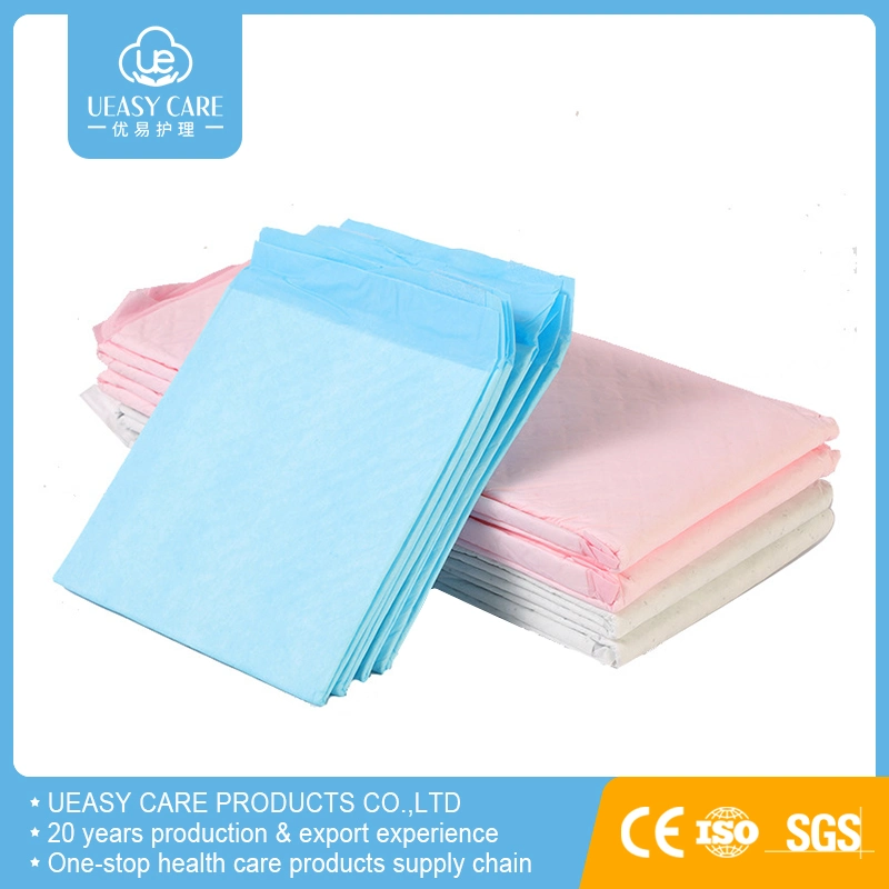 Absorbente desechable impermeable transpirable de puro algodón adulto médicos cuidado del bebé 90X60 60X60 OEM personalizar Underpad Sábana Mateo el cambio de pañal Pad Pad azul