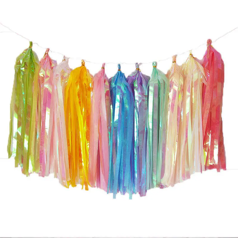 Wholesale Popular Party Decoration Colorful DIY Party Favor Tissue Paper Tassel Garlands