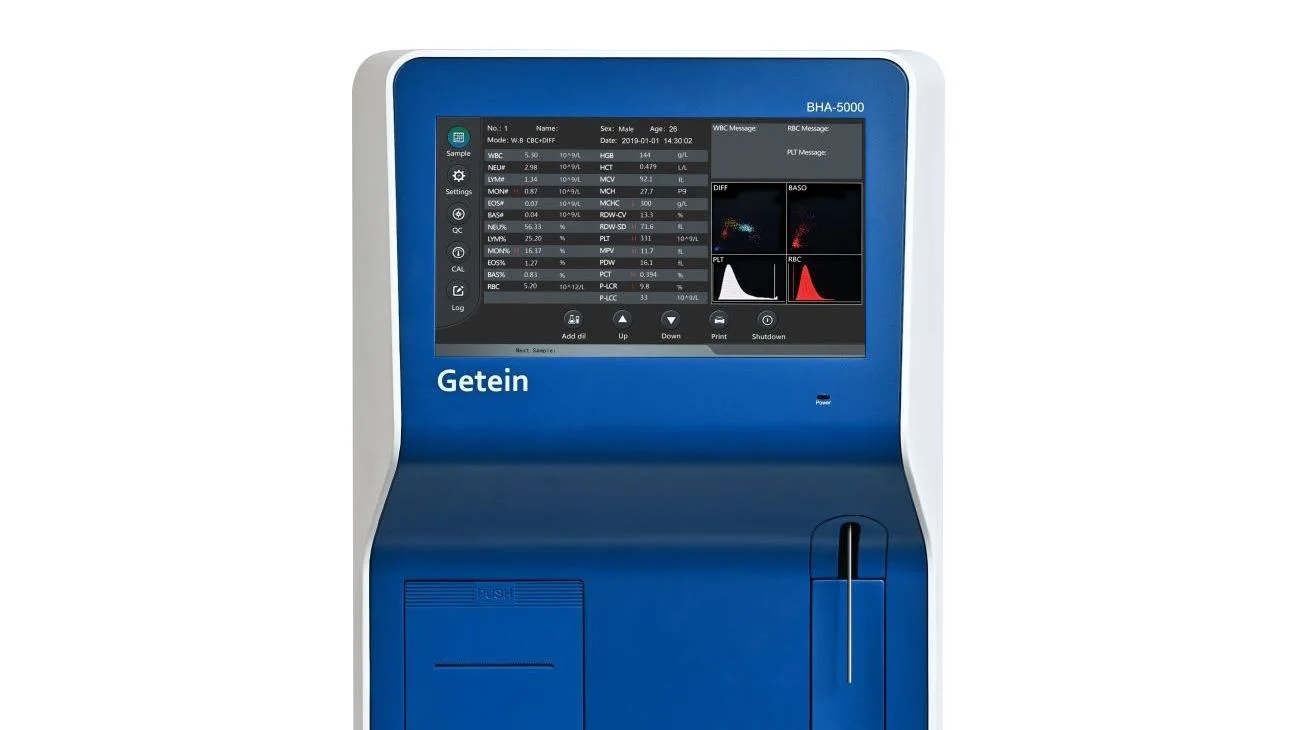 Getein BHA 5000 5 Diff Hematology Analyzer Equipement capacité médicale Pour éliminer les résultats de test anormaux