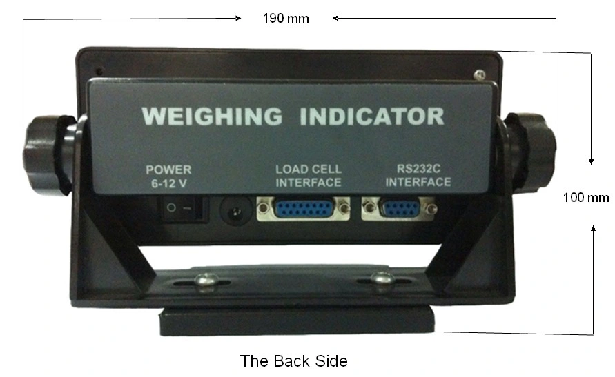 El display LCD digital con un peso de equilibrar el indicador de uso