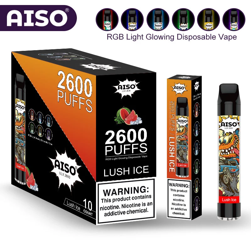 La conception de dessins animés de gros éclat lumineux à LED Vape stylo jetable avec 5 % Ni-Salt