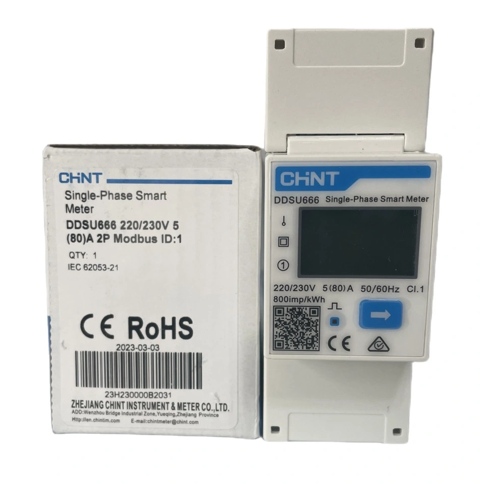 Chint Ddsu666 80A 60A 220V 230V 240V 2p RS485 Modbus Chnt Monitor Power Energy Single Phase Smart Meter for Inverters