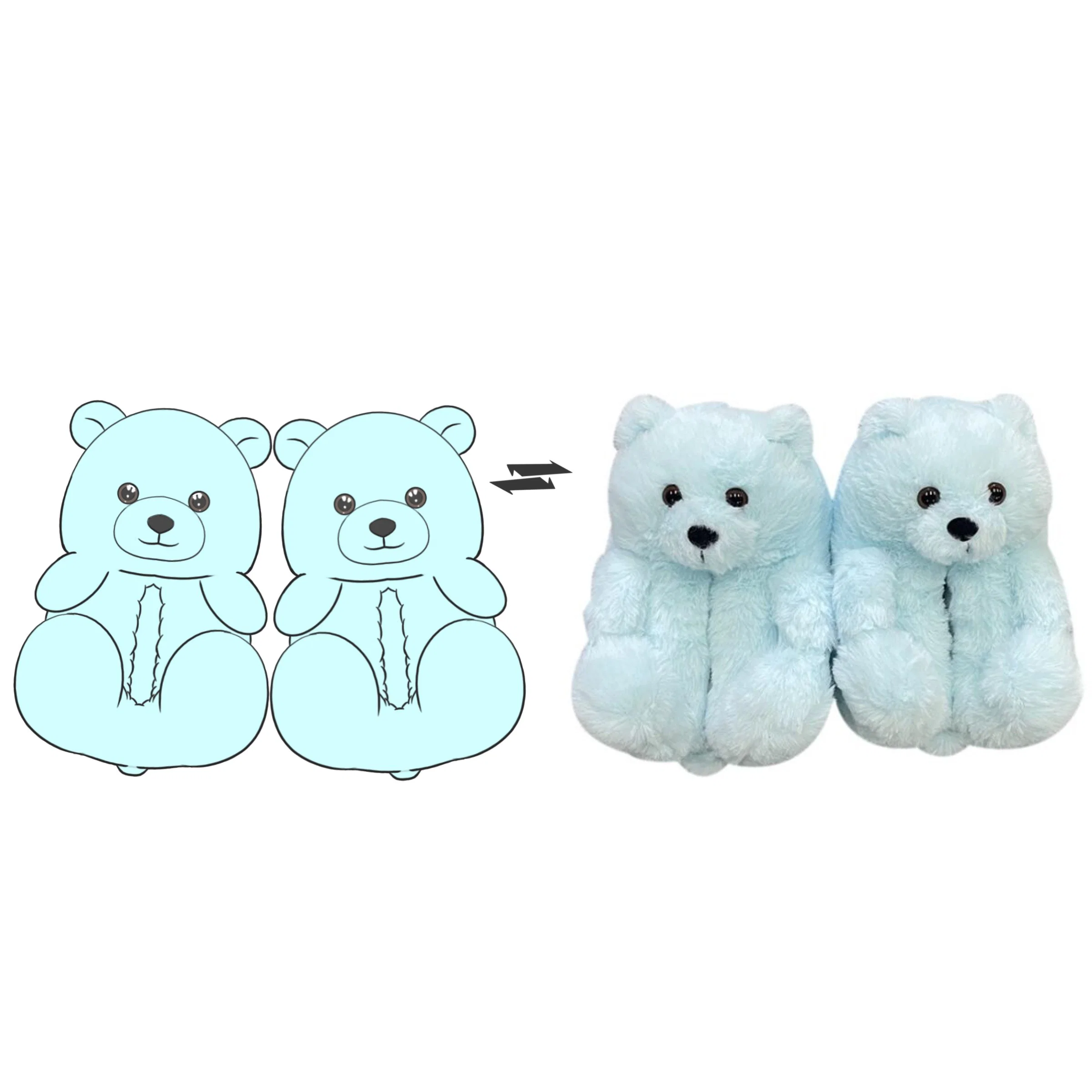 Fast Shipping Teddy Bear Slipper Comfortable House Fur Shoes Girls Woman Slippers Slides