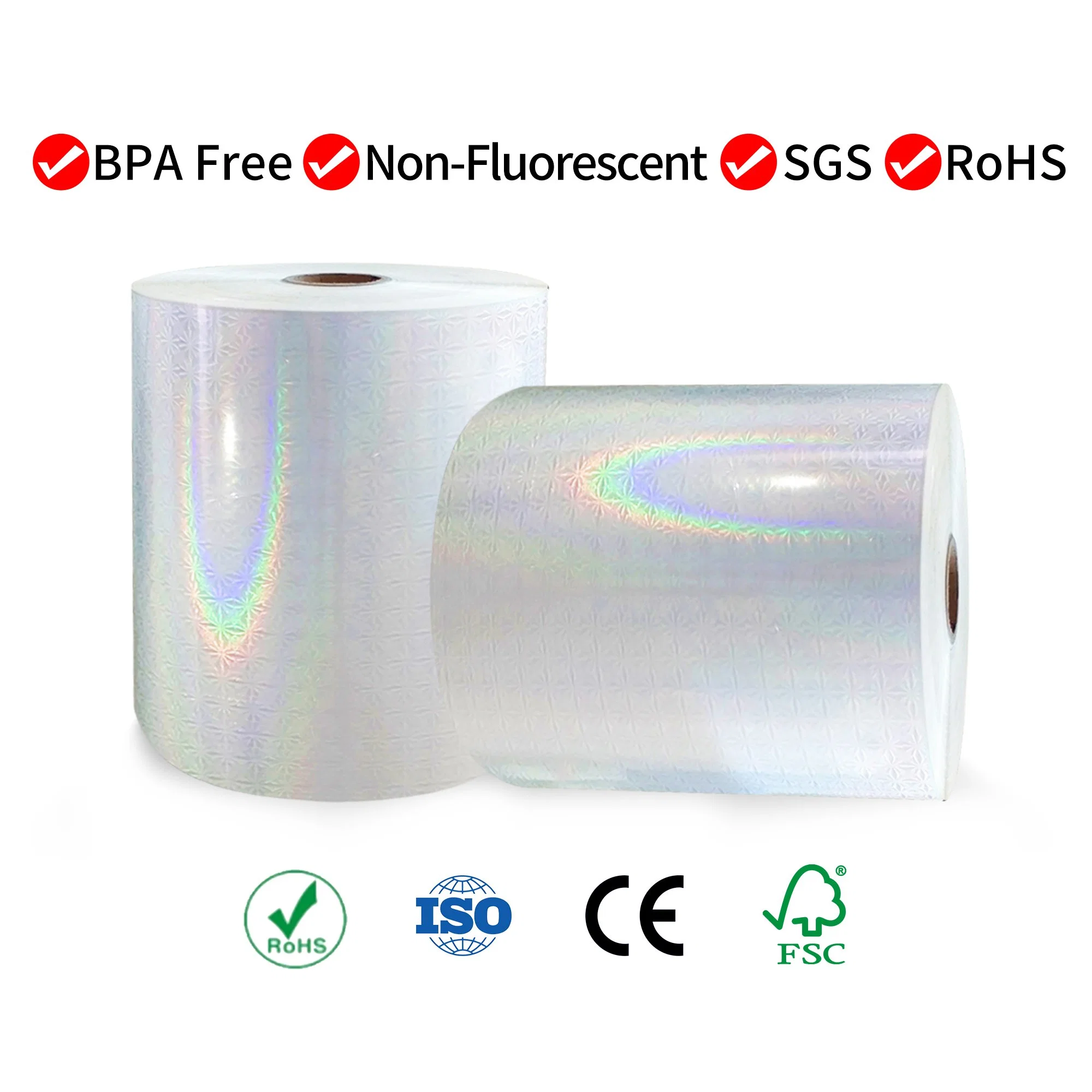 25mic Self Adhesive Laser Holographic Film Label Material for Packaging